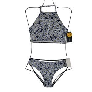 Melrose and Market Navy Peacoat Daisy Bikini Summer Poolside Girls 16 NWT
